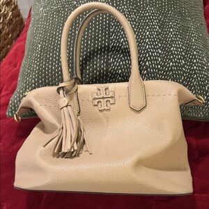 Tory Burch Cream Leather Satchel